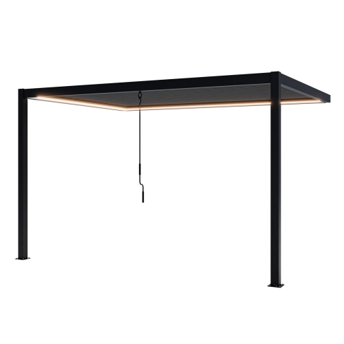 Przyścienna Pergola tarasowa aluminiowa NORDVIC Skyline LED Light - 3 x 4 m Antracyt